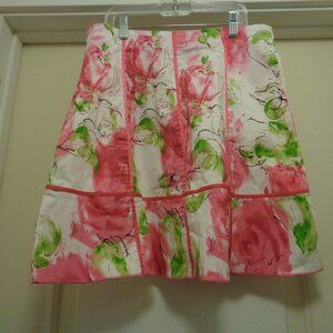PRETTY GIRL PRETTY IN PINK FLOWERS COTTON MINI SKIRT BY ZERO ZERO S